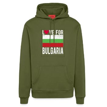 Bulgarien Souvenir - Organic Relaxed Hoodie Made in EU - MOSS GREEN - Vorne