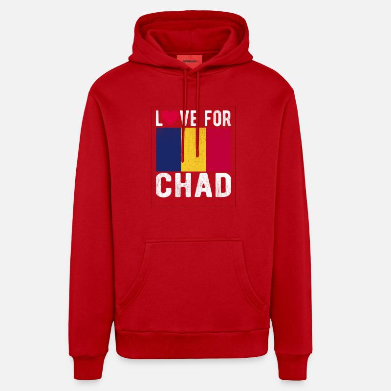 Souvenir Tchad - Sweat à capuche bio décontracté fabriqué en UE - rouge