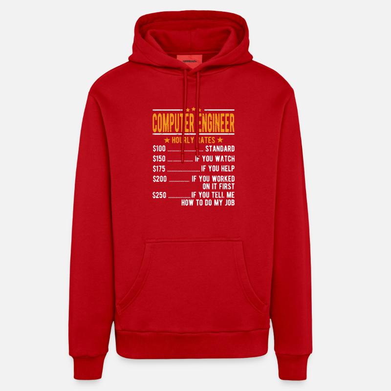 Computertechniker Stundenlohn - Organic Relaxed Hoodie Made in EU - Rot