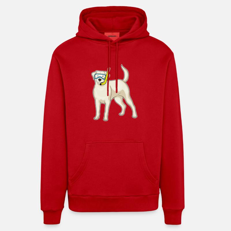 Retriever Diver Snorkel - Sweat à capuche bio décontracté fabriqué en UE - rouge