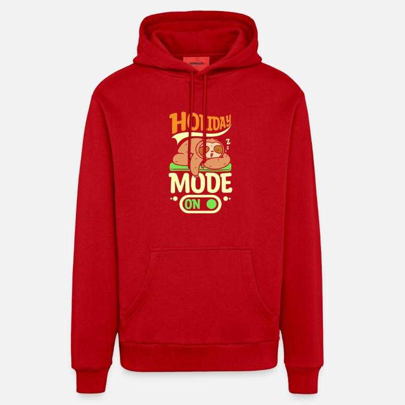 Mode vacances paresseux activé - Sweat à capuche bio décontracté fabriqué en UE - rouge