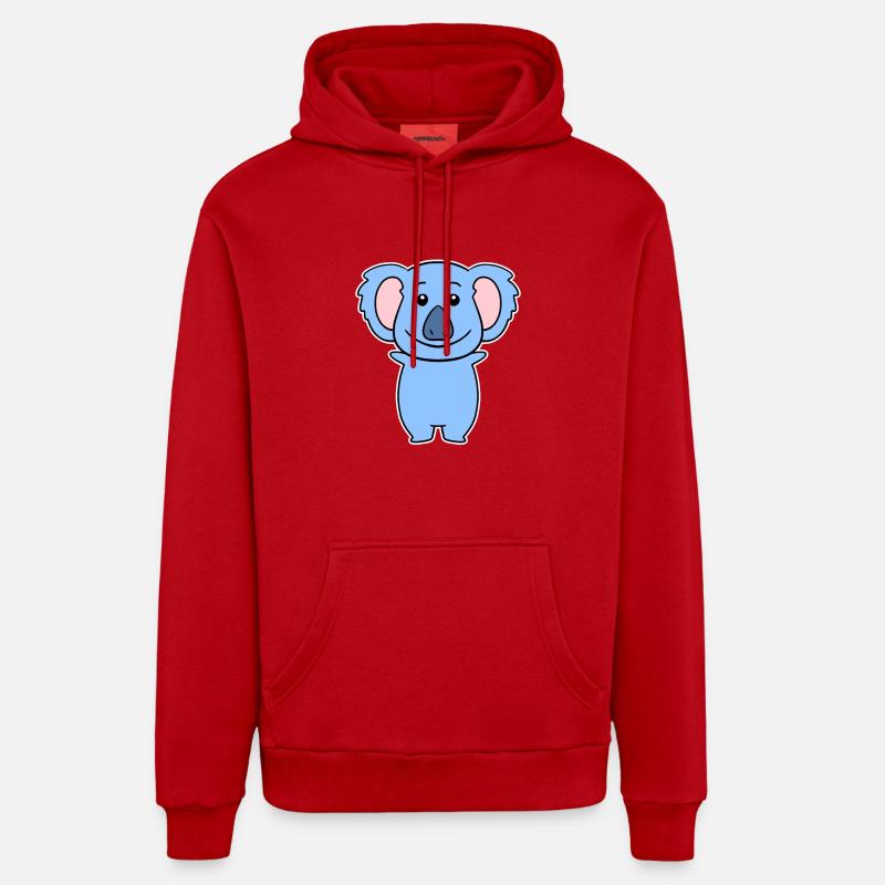 Koala - Sweat à capuche bio décontracté fabriqué en UE - rouge