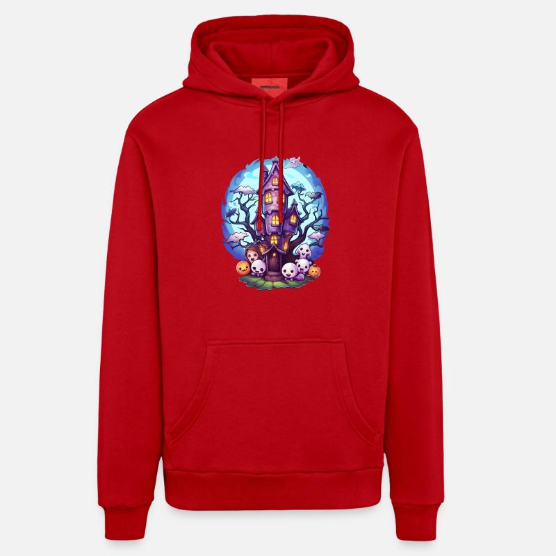 Maison hantée d’anime - Sweat à capuche bio décontracté fabriqué en UE - rouge