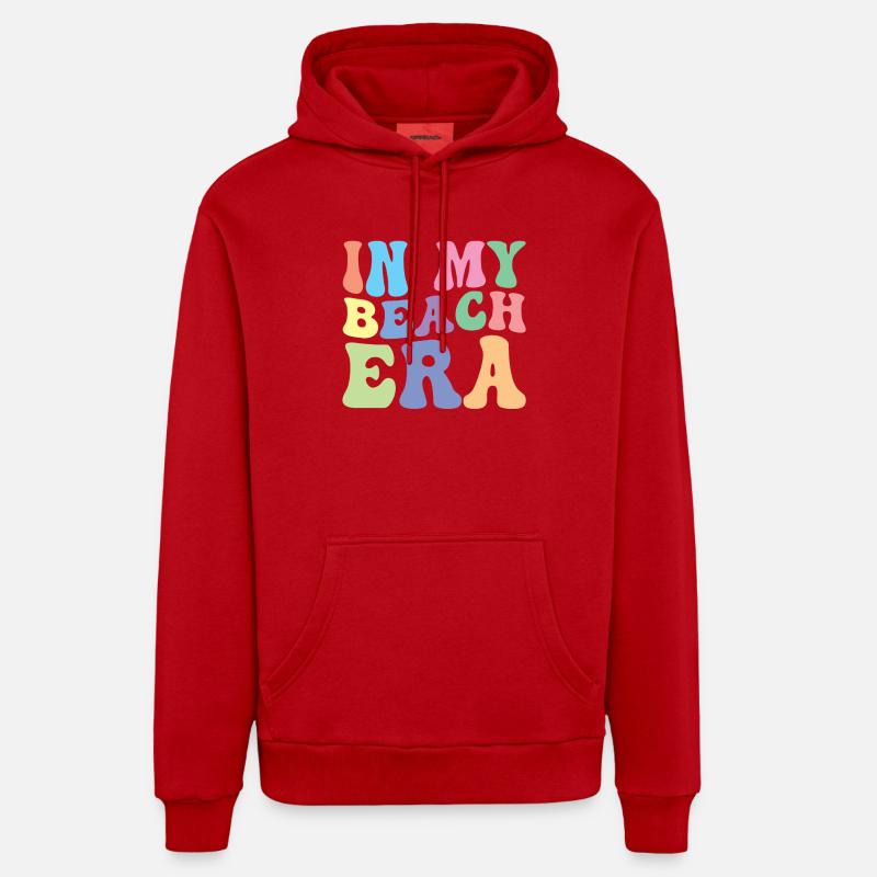 Plage Rétro Groovy Dans Mon - Sweat à capuche bio décontracté fabriqué en UE - rouge