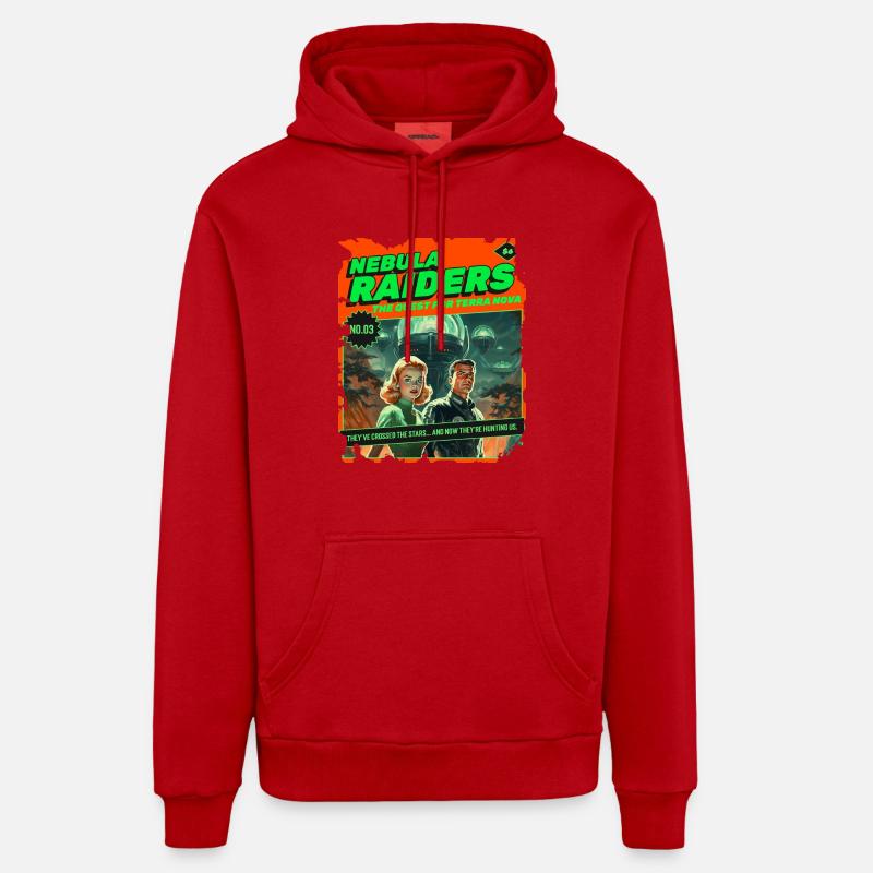 Nebula Raiders, 50er, 1950 Comic, Weltall Weltraum Organic Relaxed Hoodie Made in EU