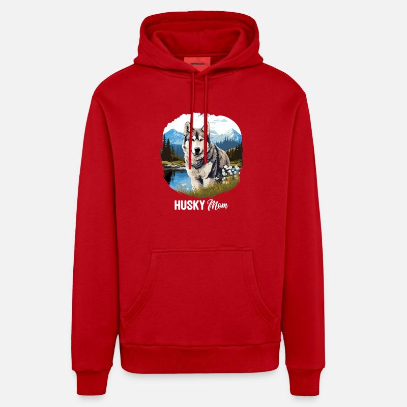 Rauque - Sweat à capuche bio décontracté fabriqué en UE - rouge