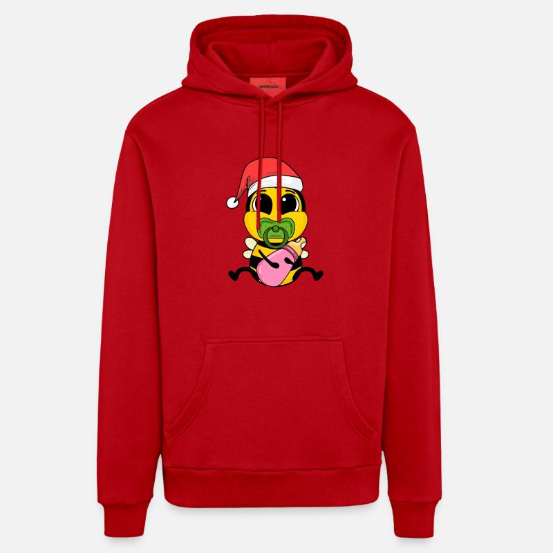 Abeille bébé Noël - Sweat à capuche bio décontracté fabriqué en UE - rouge