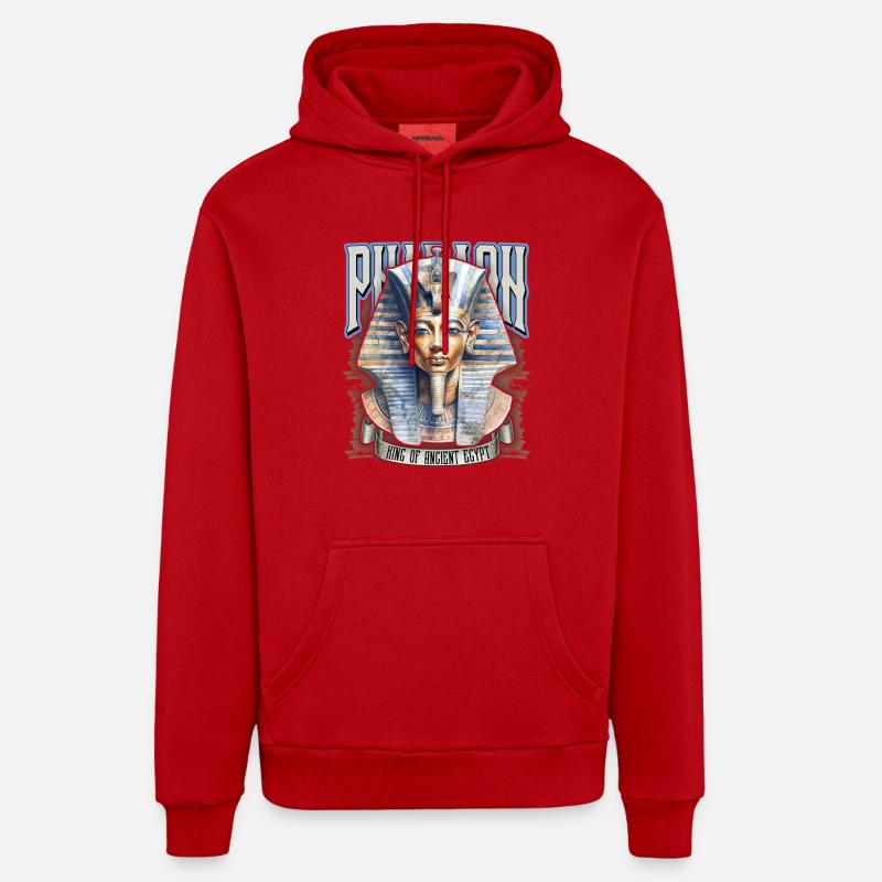 Pharaon égyptien, Tut-Ench-Amon, égyptien - Sweat à capuche bio décontracté fabriqué en UE - rouge