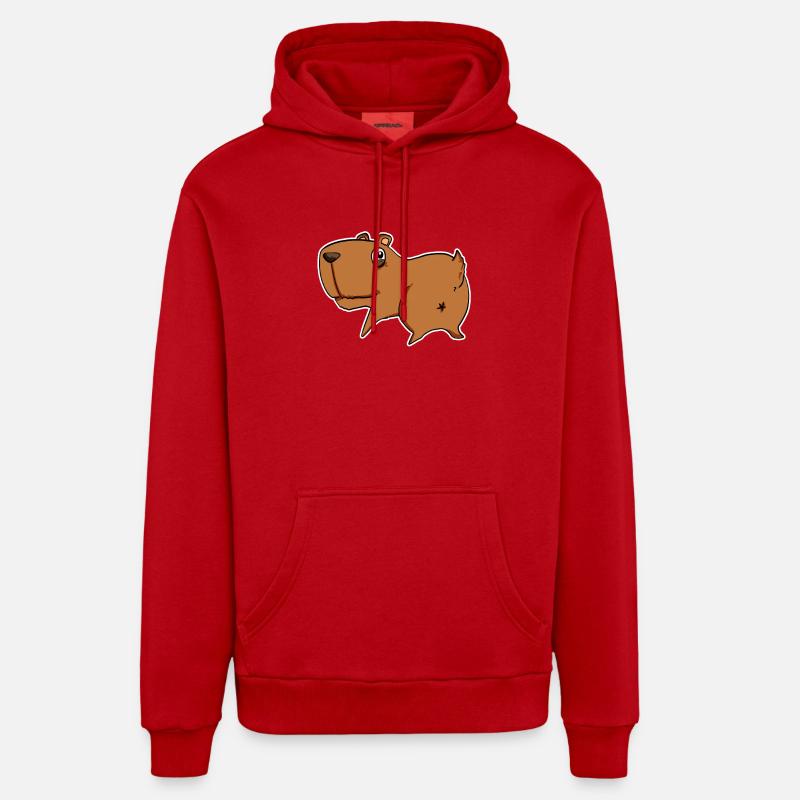 Capybara Wasserschwein - Sweat à capuche bio décontracté fabriqué en UE - rouge