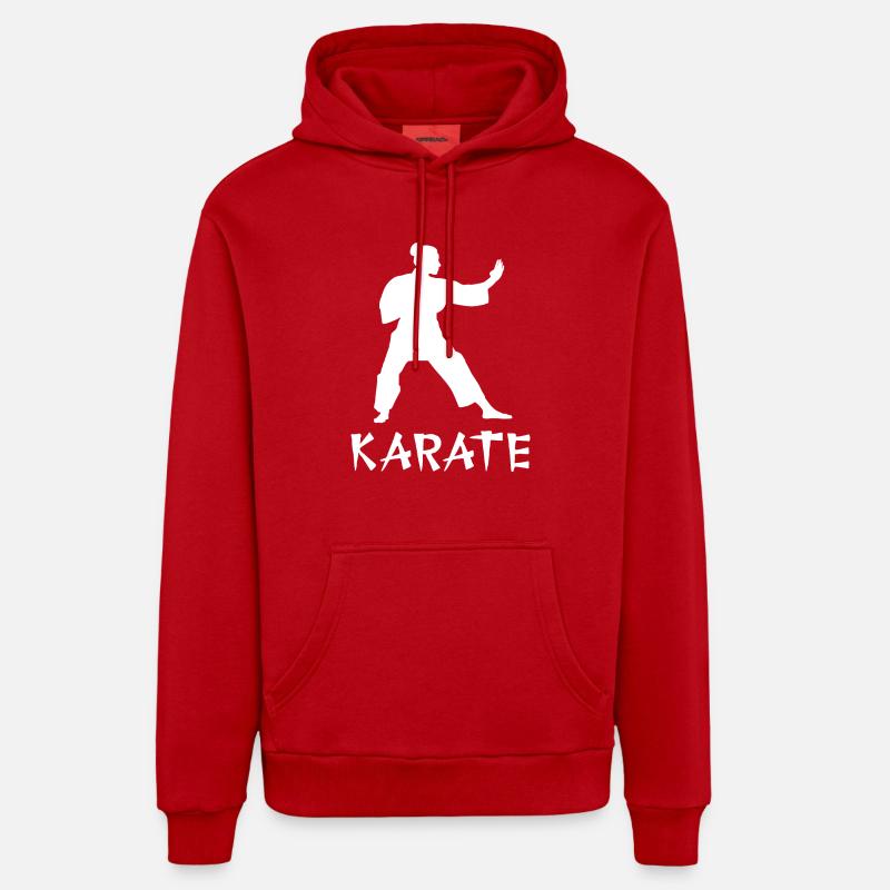 Karaté - Sweat à capuche bio décontracté fabriqué en UE - rouge