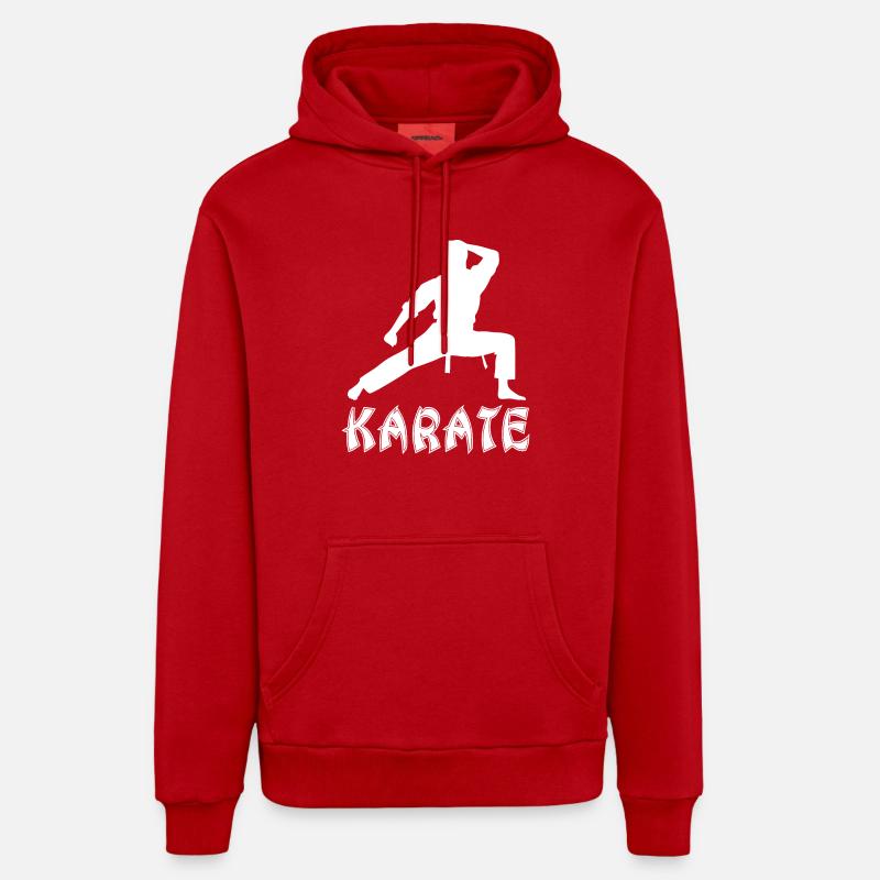 Karaté - Sweat à capuche bio décontracté fabriqué en UE - rouge
