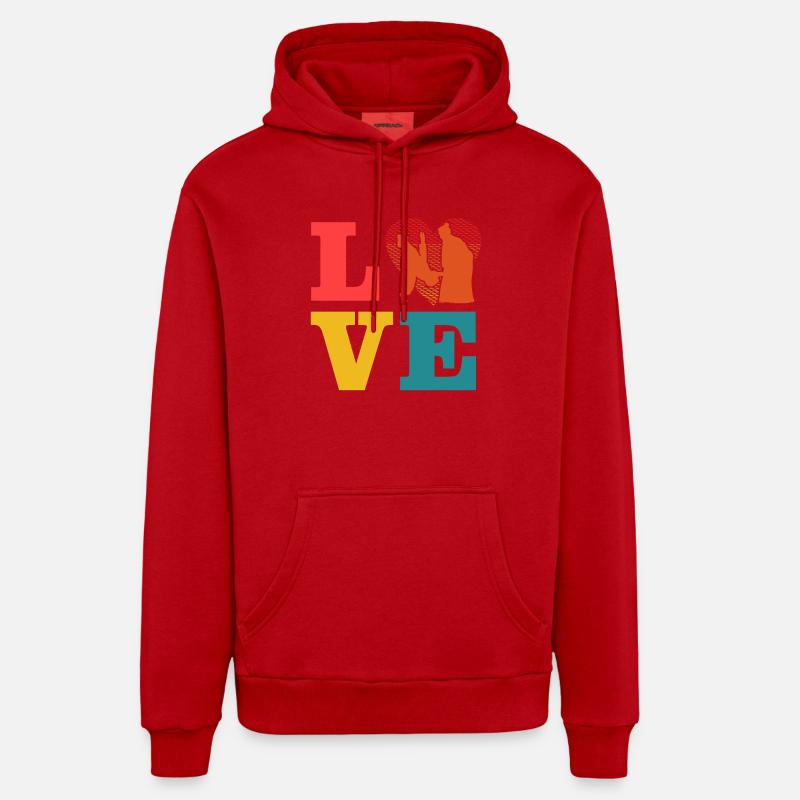 L’amour de l’aïkido - Sweat à capuche bio décontracté fabriqué en UE - rouge
