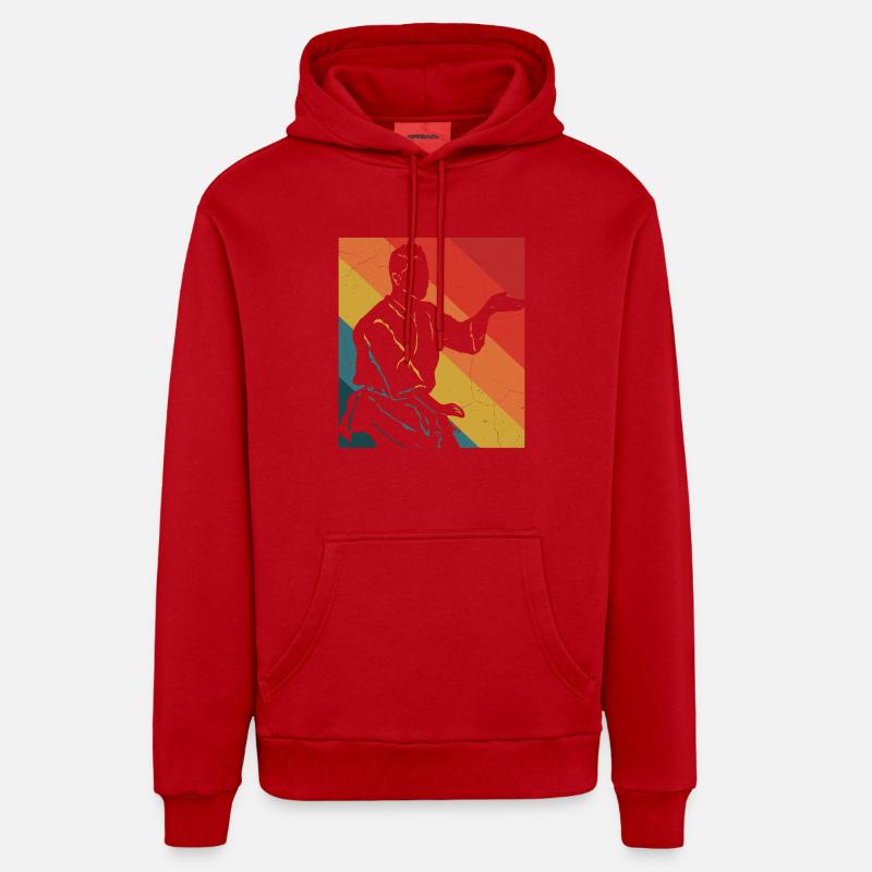 Wing Chun Kung Fu - Sweat à capuche bio décontracté fabriqué en UE - rouge