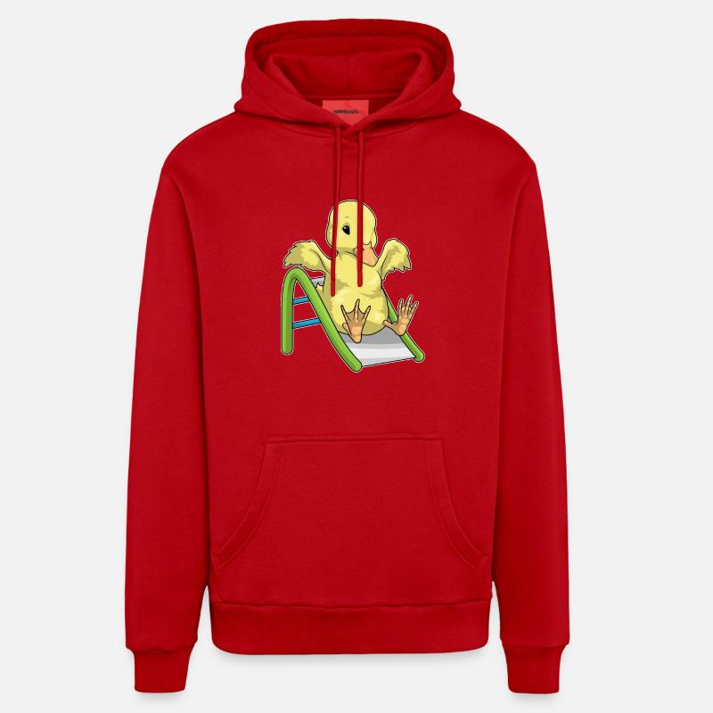 Toboggan de canard - Sweat à capuche bio décontracté fabriqué en UE - rouge