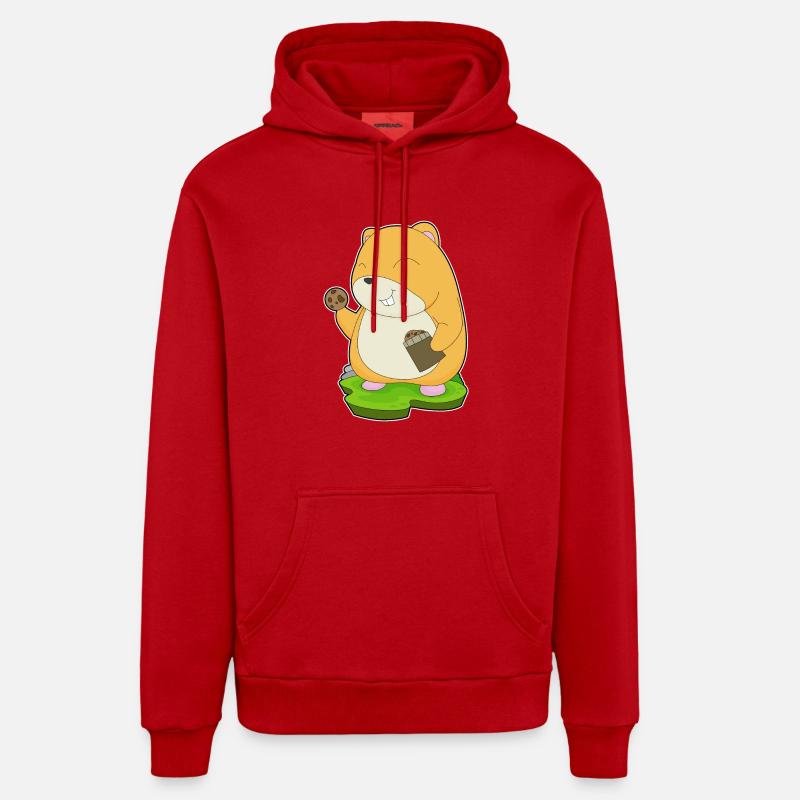 Biscuits pour hamsters - Sweat à capuche bio décontracté fabriqué en UE - rouge