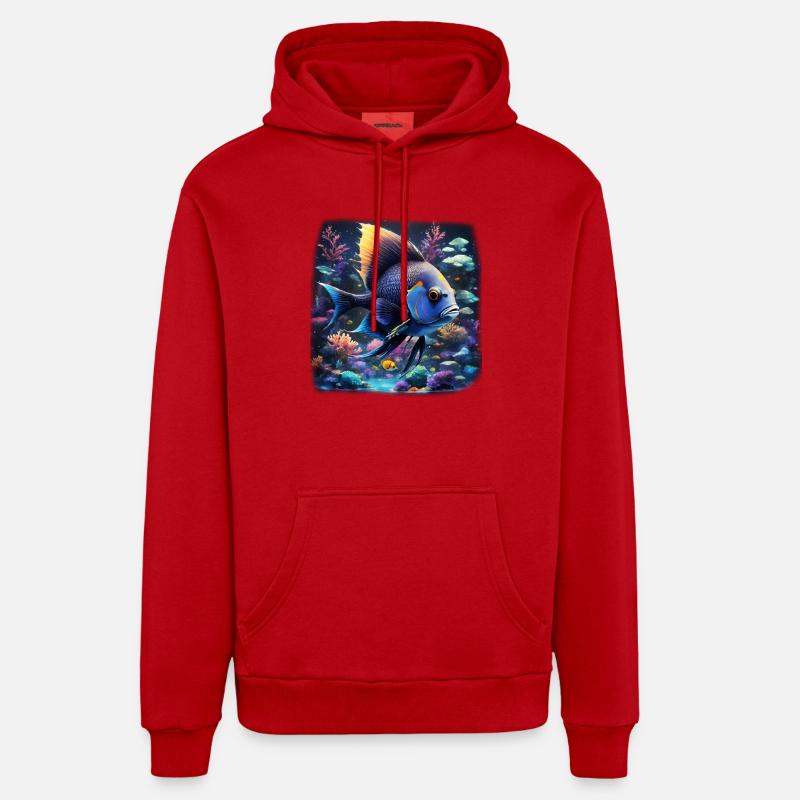 Angelfish - Sweat à capuche bio décontracté fabriqué en UE - rouge