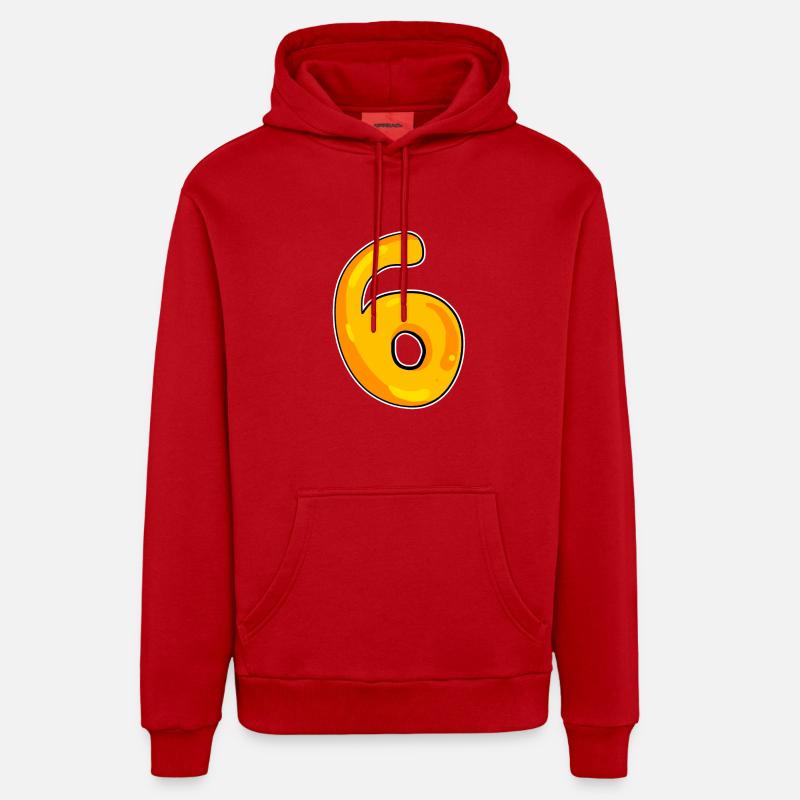 Numéro 6 Numéro - Sweat à capuche bio décontracté fabriqué en UE - rouge