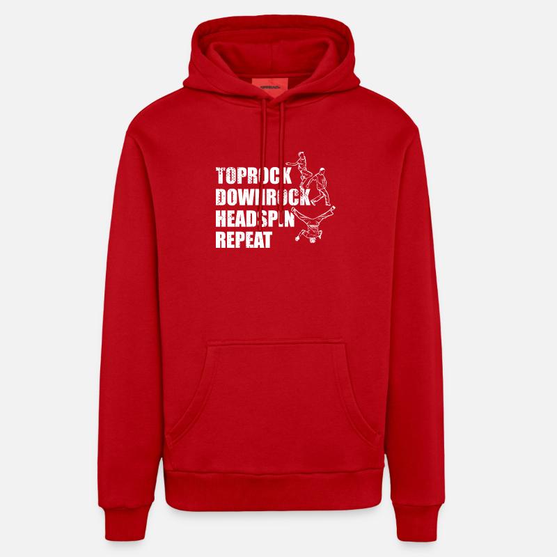 Breakdance Techniques - Sweat à capuche bio décontracté fabriqué en UE - rouge