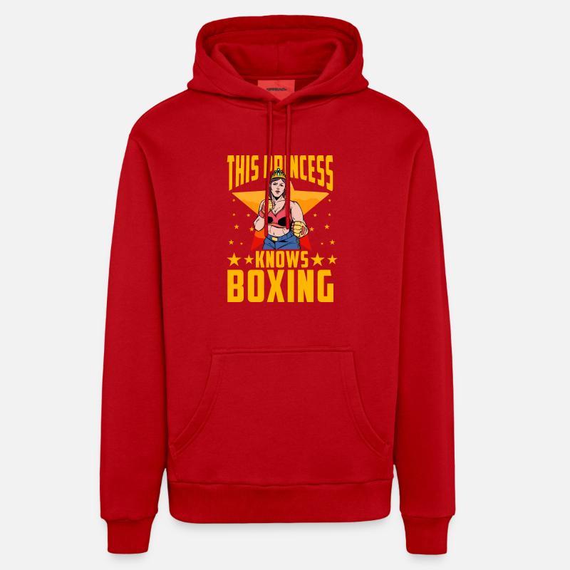 Cette princesse connaît la boxe - Sweat à capuche bio décontracté fabriqué en UE - rouge