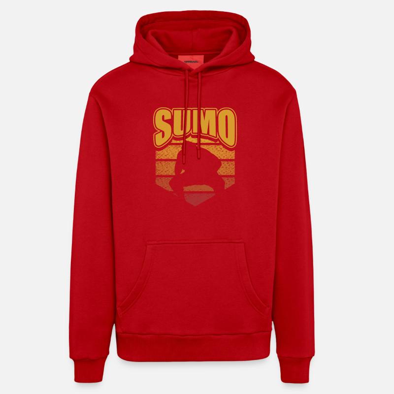Sumo - Sweat à capuche bio décontracté fabriqué en UE - rouge