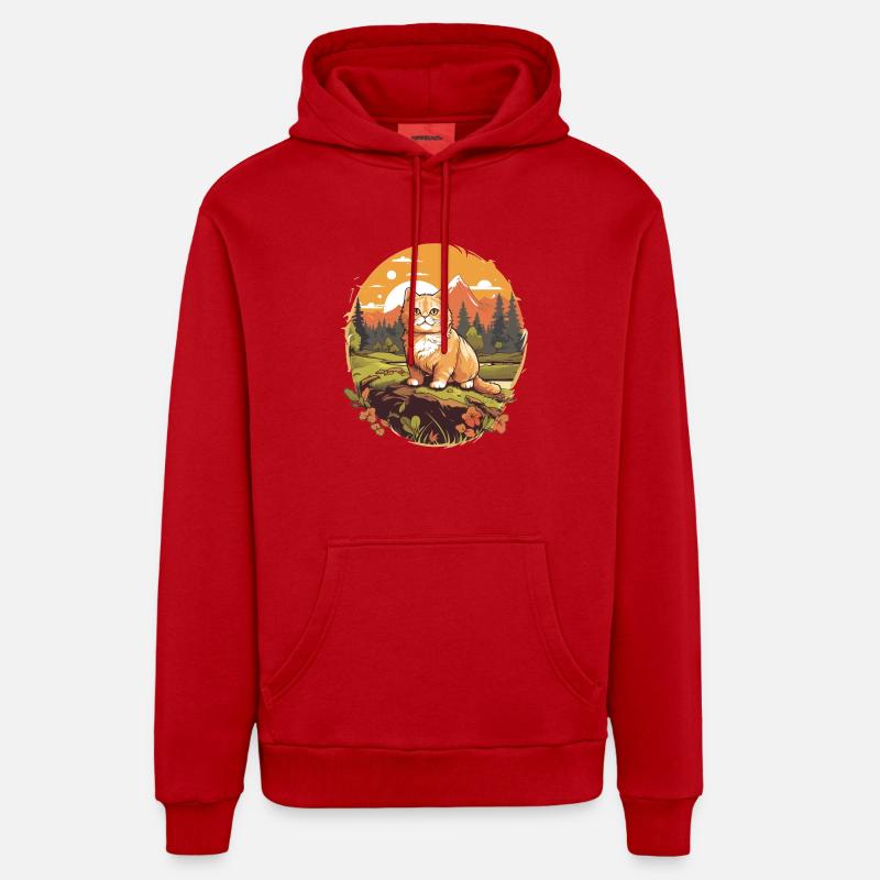 Munchkin Chaton Munchkin Chat - Sweat à capuche bio décontracté fabriqué en UE - rouge