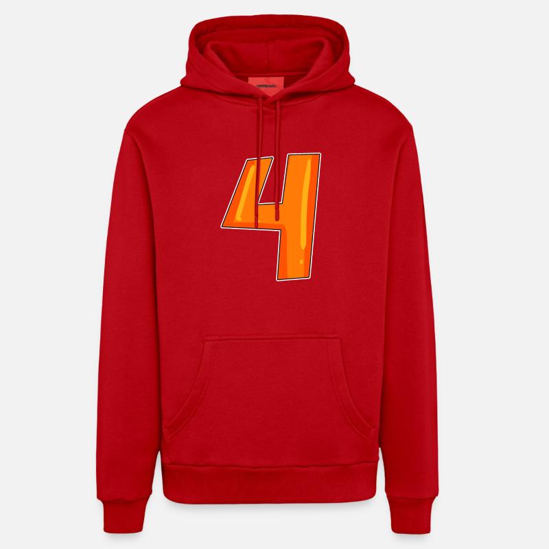 4 - Sweat à capuche bio décontracté fabriqué en UE - rouge