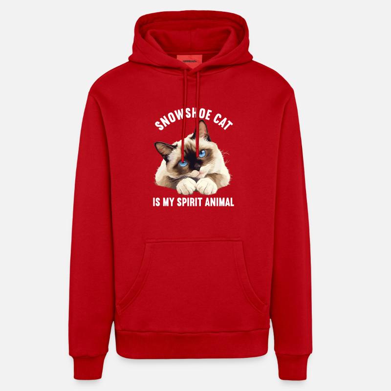 Chaton raquette Chat raquette - Sweat à capuche bio décontracté fabriqué en UE - rouge
