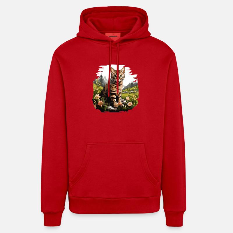 Tabby Kätzchen Tabby Katze - Organic Relaxed Hoodie Made in EU - Rot