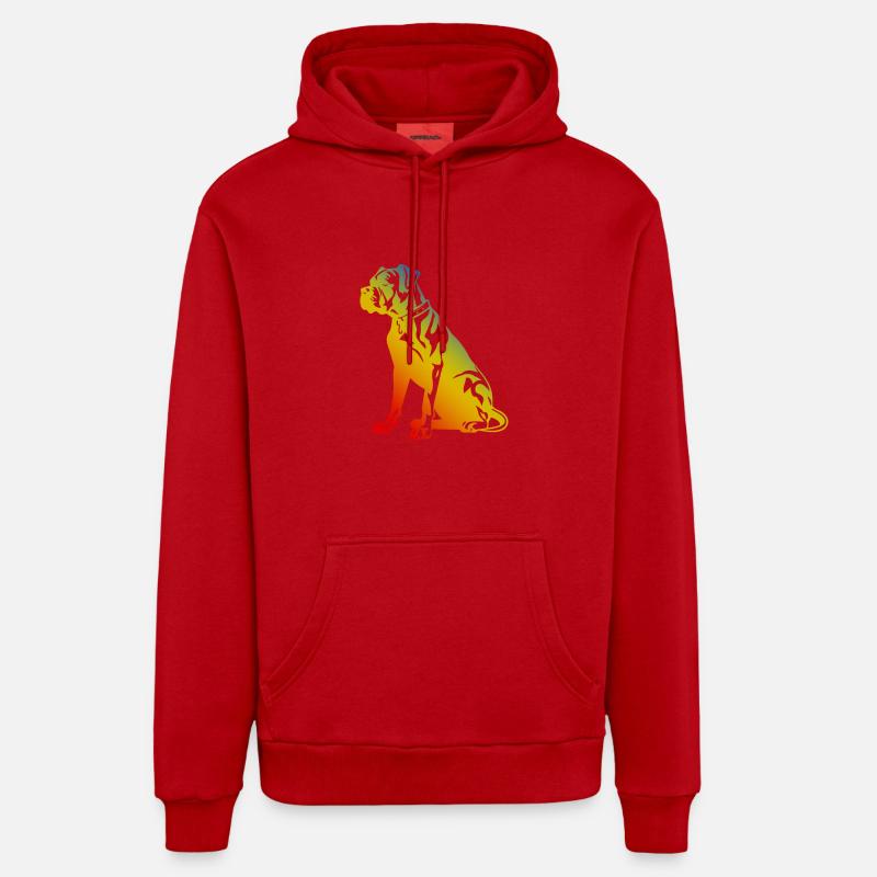 Chien Boxer - Sweat à capuche bio décontracté fabriqué en UE - rouge