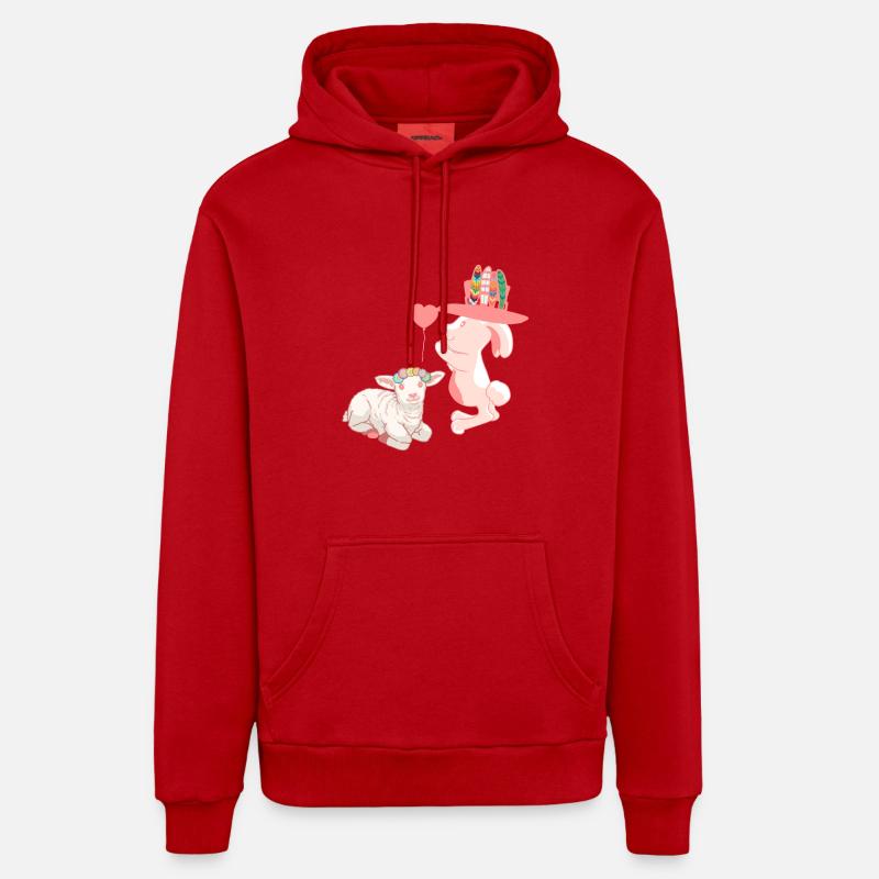 Happy Easter Hippie Easter Bunny Bunny Kids Organic Relaxed Hoodie Made in EU