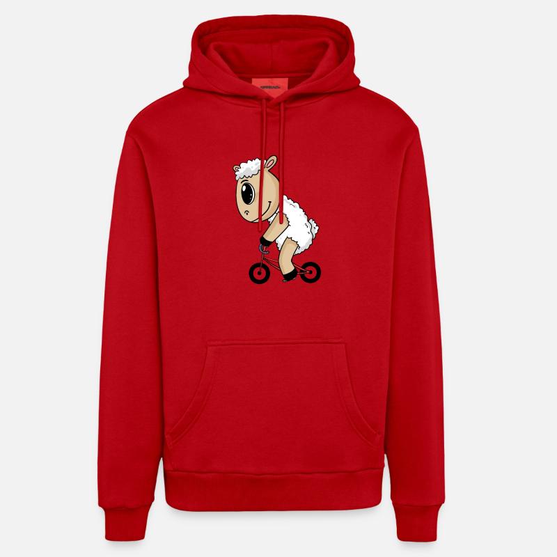 Vélo de mouton - Sweat à capuche bio décontracté fabriqué en UE - rouge