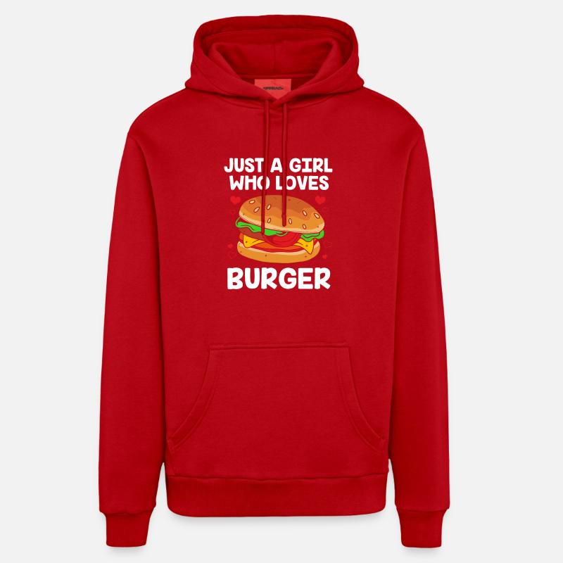 Burger au fromage - Sweat à capuche bio décontracté fabriqué en UE - rouge