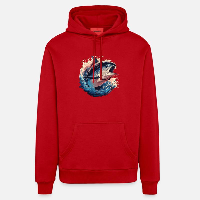 Thon Thunfische Thunfisch - Sweat à capuche bio décontracté fabriqué en UE - rouge