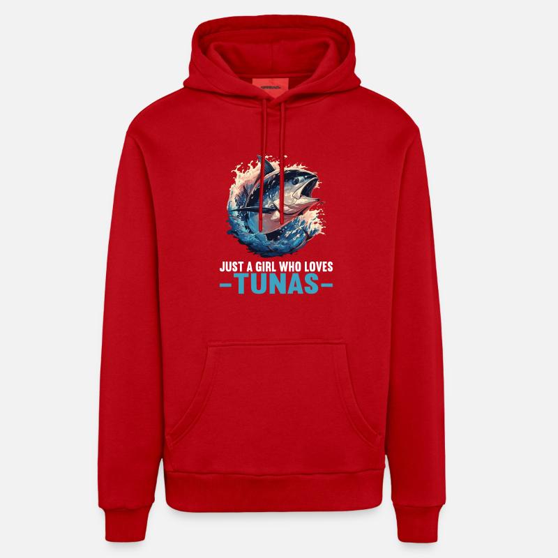 Thon Thunfische Thunfisch - Sweat à capuche bio décontracté fabriqué en UE - rouge