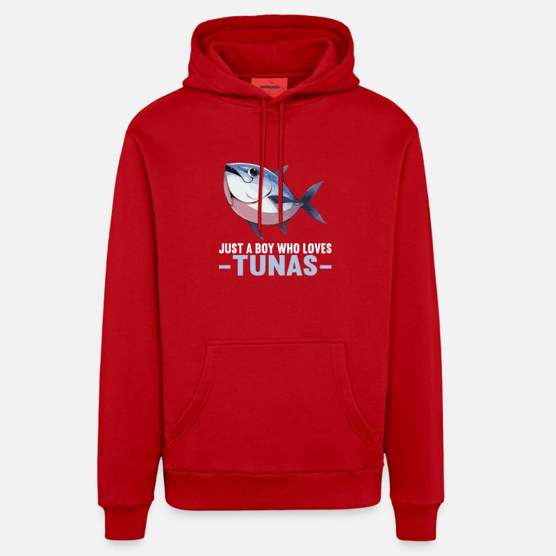 Thon Thunfische Thunfisch - Sweat à capuche bio décontracté fabriqué en UE - rouge