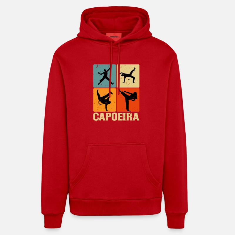 Capoeira - Sweat à capuche bio décontracté fabriqué en UE - rouge