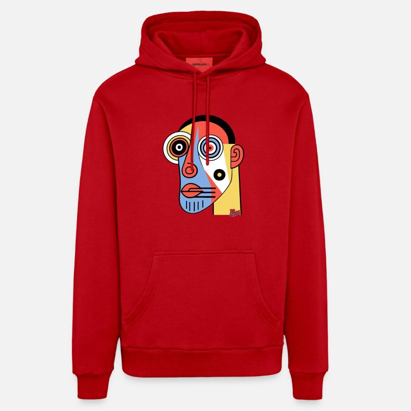 Abstrakte Kubismus-Kunst eines Höhlenmenschen Organic Relaxed Hoodie Made in EU