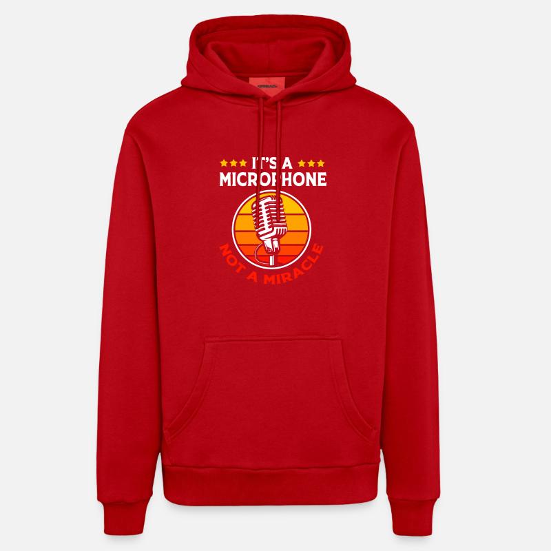 Microphone de karaoké - Sweat à capuche bio décontracté fabriqué en UE - rouge