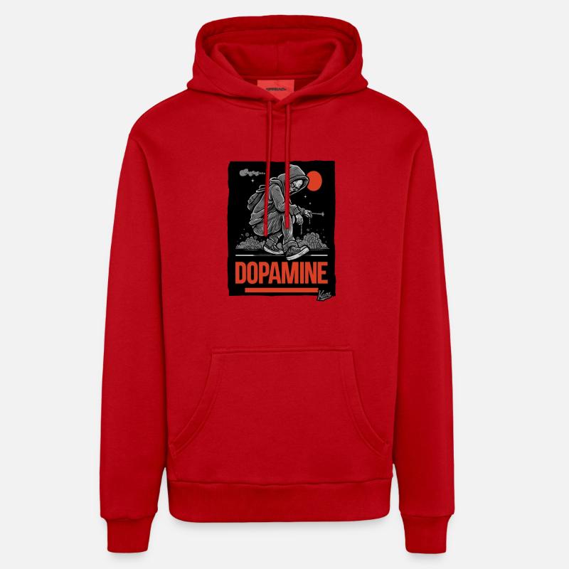 graffeur Skelet Skull Dopamine - Sweat à capuche bio décontracté fabriqué en UE - rouge