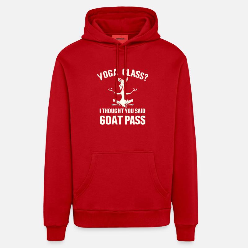 Yoga-Kurs oder Ziegenpass - Organic Relaxed Hoodie Made in EU - Rot