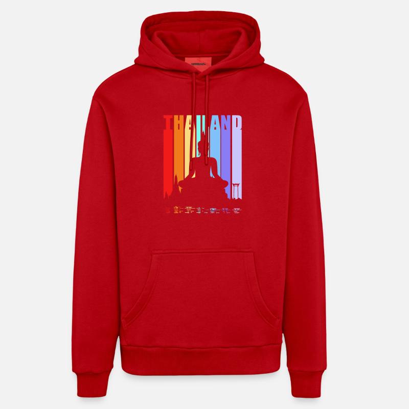 Thaï - Sweat à capuche bio décontracté fabriqué en UE - rouge