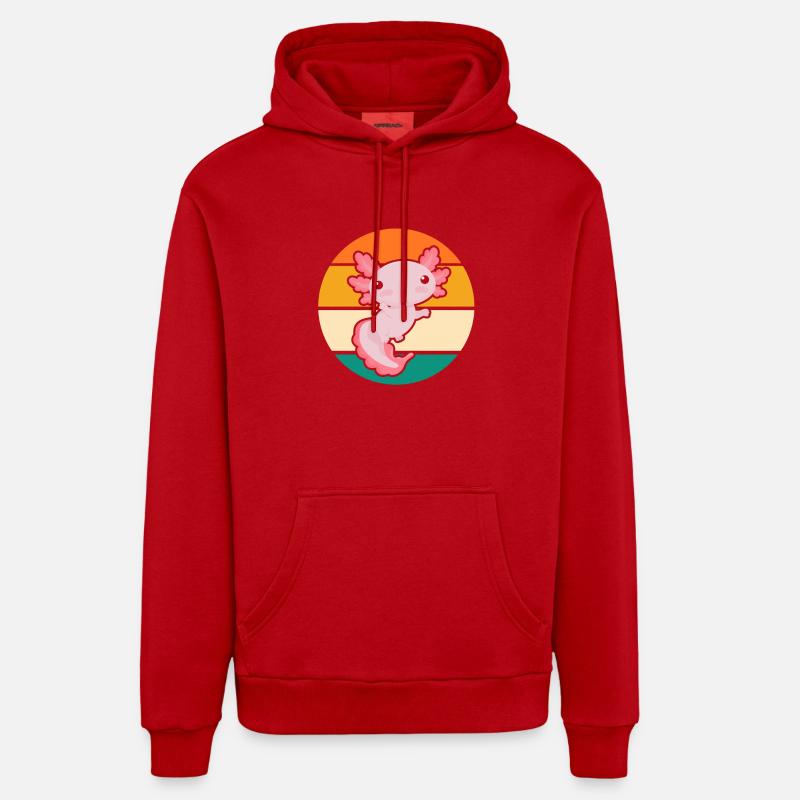 Axolotl - Sweat à capuche bio décontracté fabriqué en UE - rouge