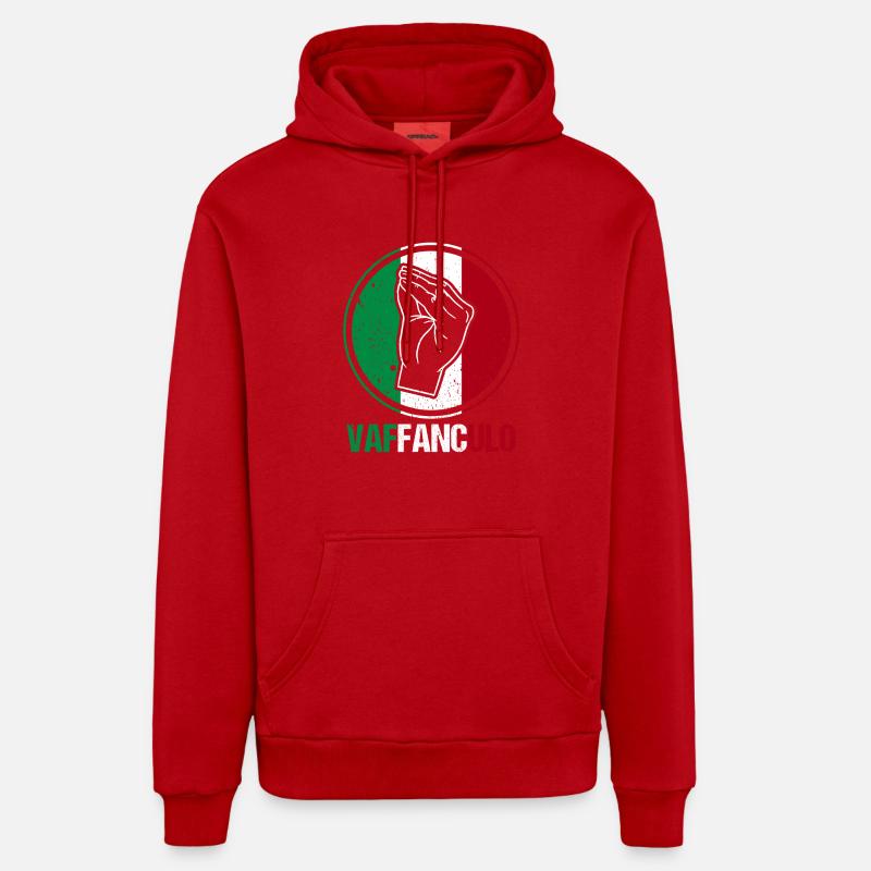 Italie Italien Vaffanculo - Sweat à capuche bio décontracté fabriqué en UE - rouge