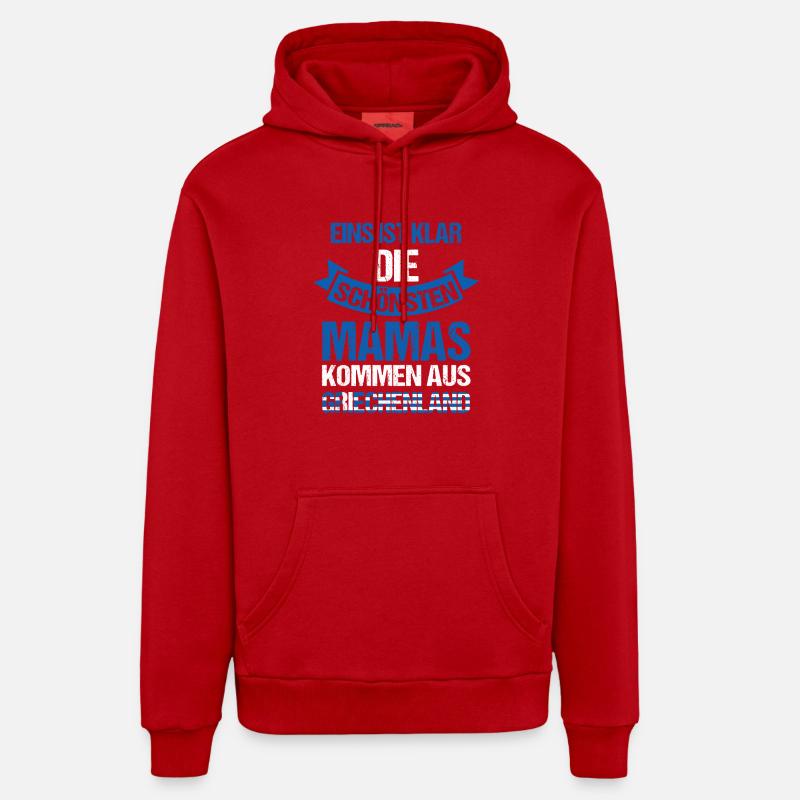 Maman grecque maman Grèce - Sweat à capuche bio décontracté fabriqué en UE - rouge
