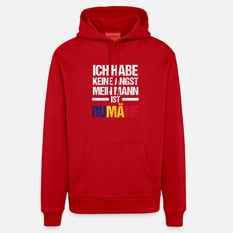 Roumains Roumanie - Sweat à capuche bio décontracté fabriqué en UE - rouge