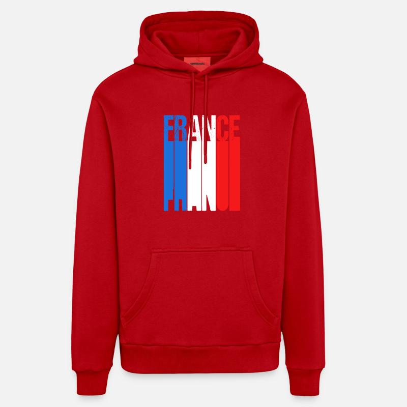 France - Sweat à capuche bio décontracté fabriqué en UE - rouge