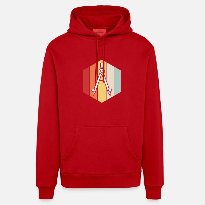 Architecte - Sweat à capuche bio décontracté fabriqué en UE - rouge