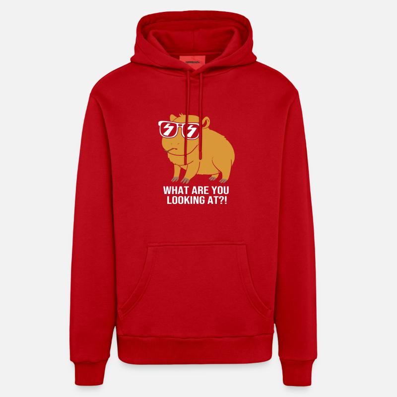 Capybara - Sweat à capuche bio décontracté fabriqué en UE - rouge