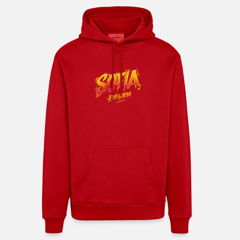 Sofia Bulgarie Souvenir - Sweat à capuche bio décontracté fabriqué en UE - rouge