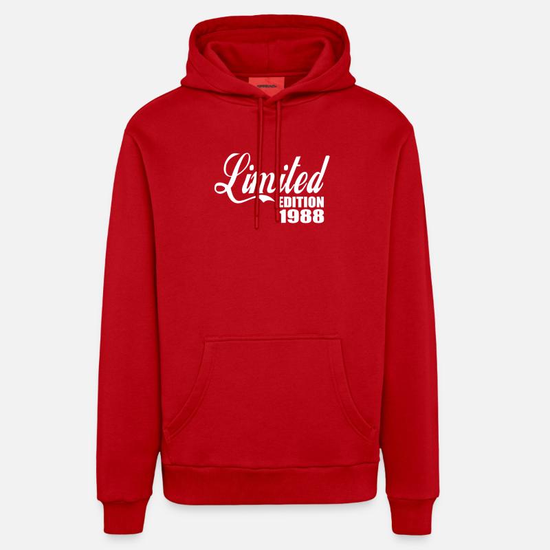 Edition limitée 1988 - Sweat à capuche bio décontracté fabriqué en UE - rouge